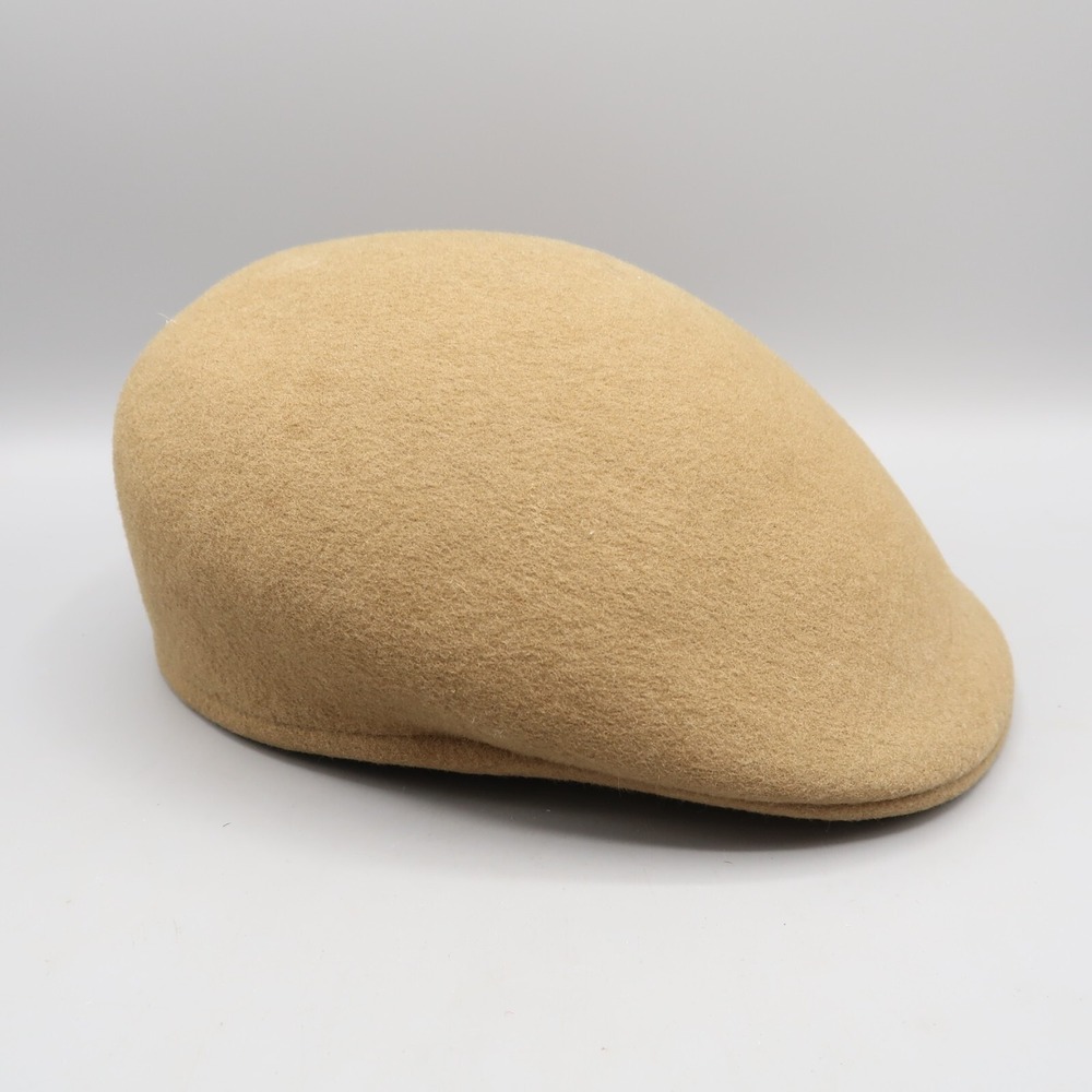 Vintage Dobbs Fifth Ave Wool Tan Hat Newsboy Cabbie Size M Mens Cap